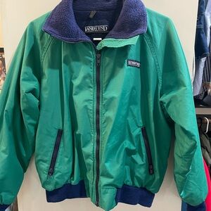 Lands' End Teal Jacket with Navy Trim